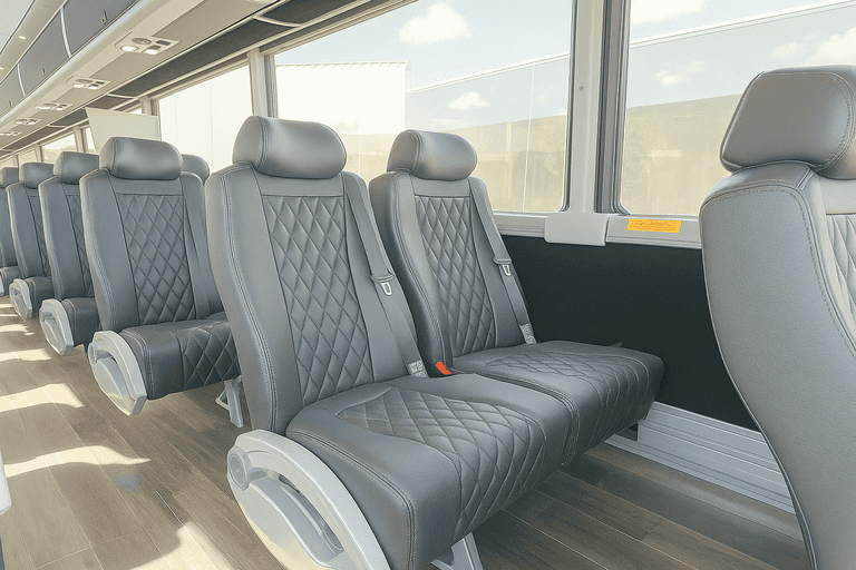 interior of Round Rock Coach Bus Service charter bus