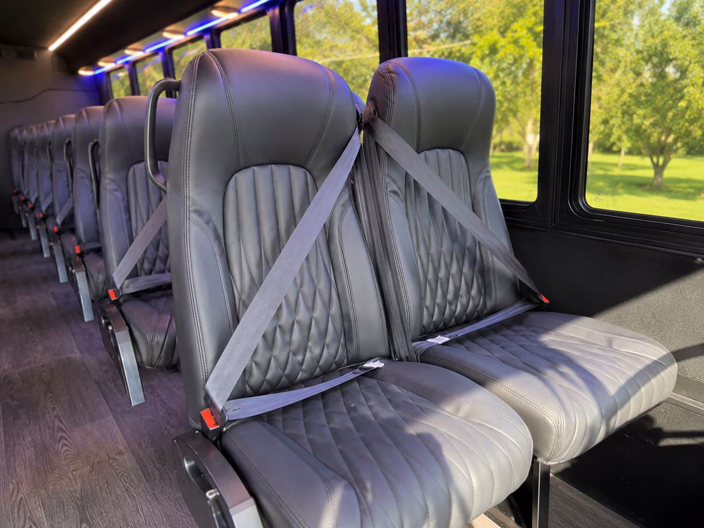 round rock 18 passenger minibus interior
