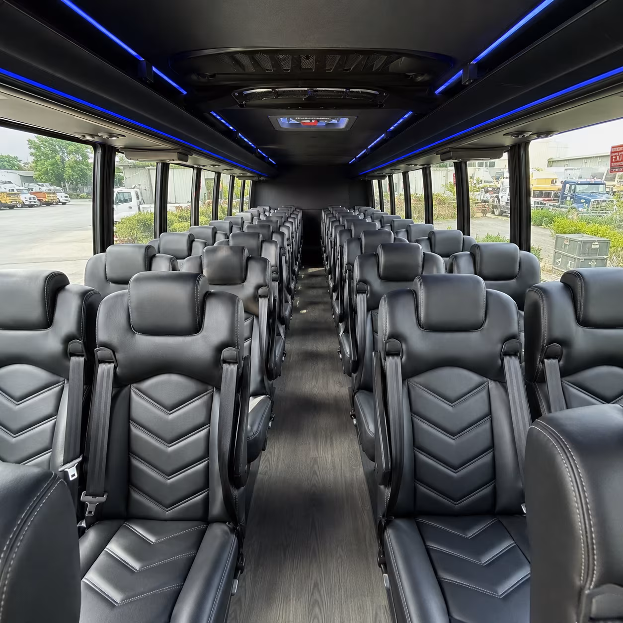 round rock 28 passenger minibus inside