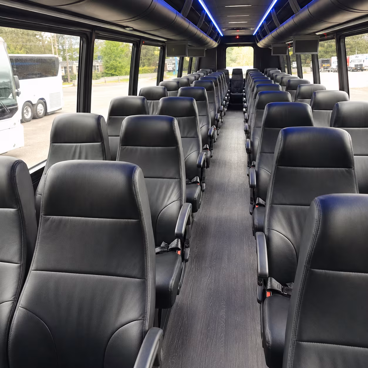 round rock 28 passenger minibus interior