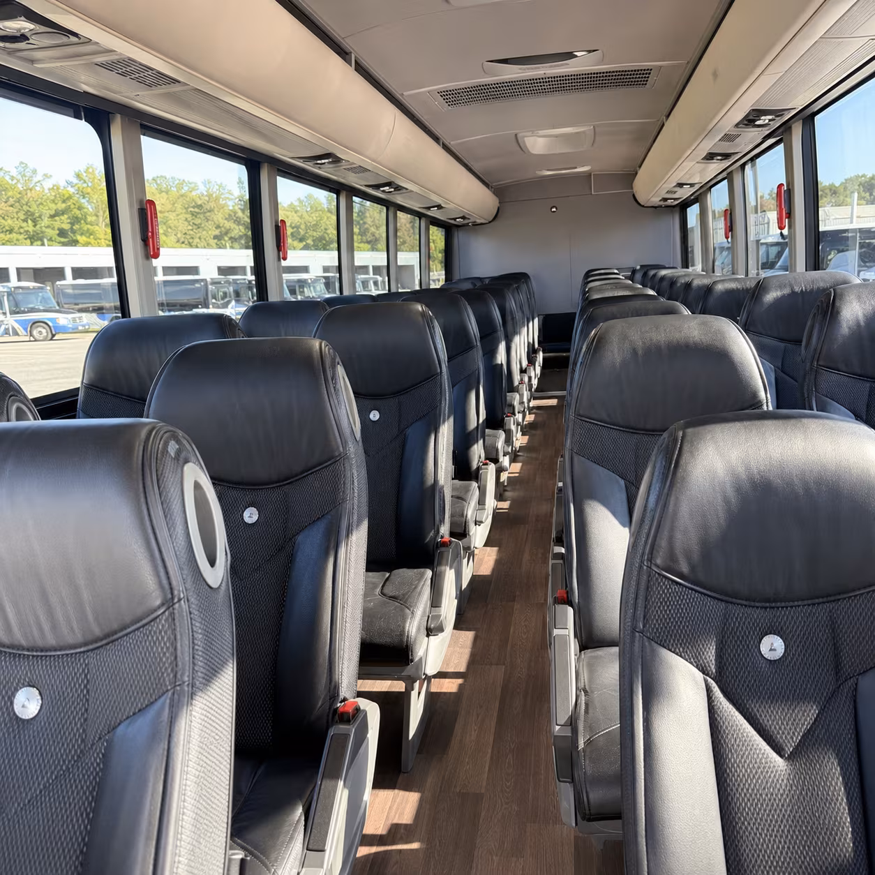 round rock 56 passenger charter bus inside