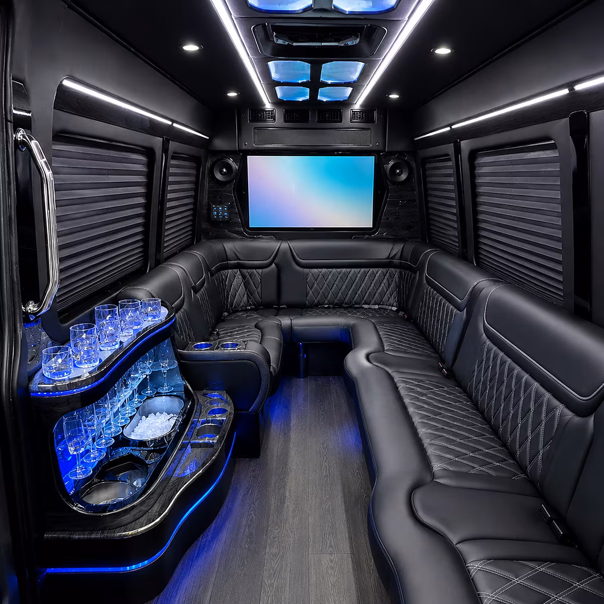 round rock party bus rental interior
